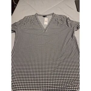 Ann Taylor Black/White/Grey Long Sleeve Blouse Size Medium